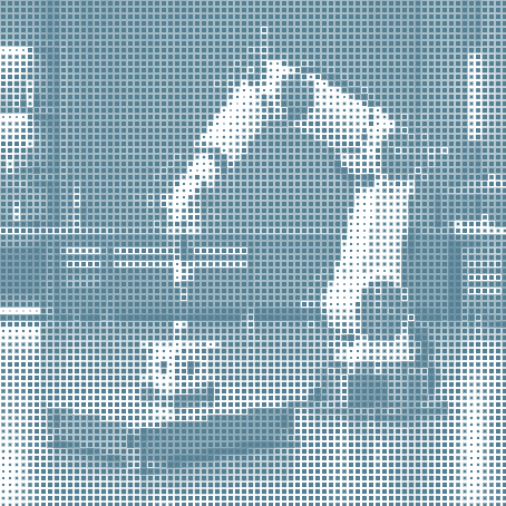Industrial robot arm probing a compact kinematic calibration fixture